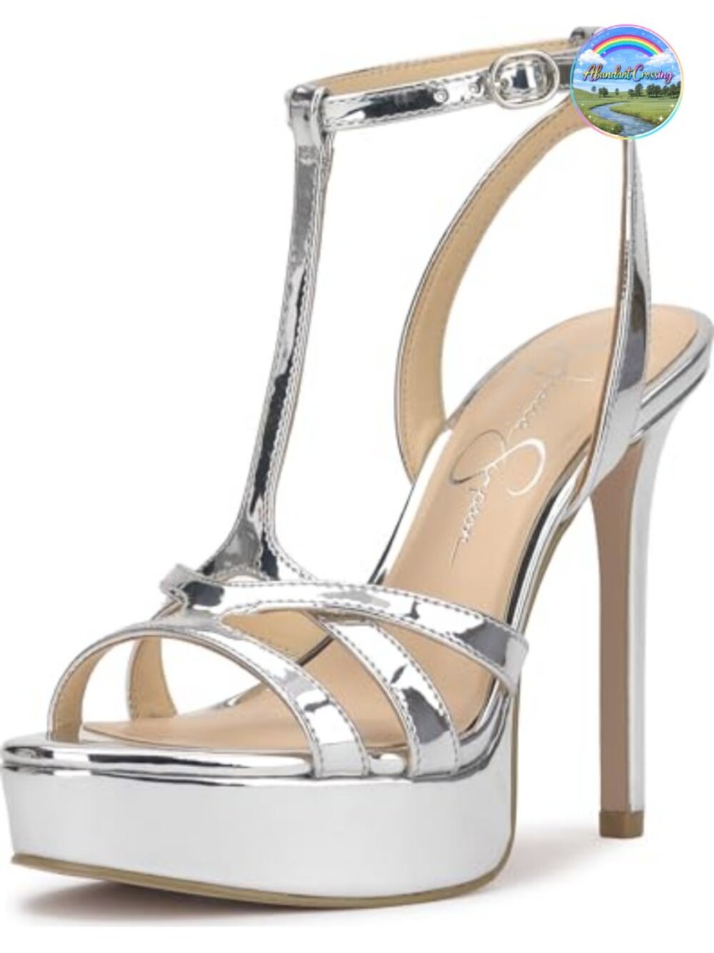 T-Strap Platform Sandals Faux Leather Buckle Ankle Strap